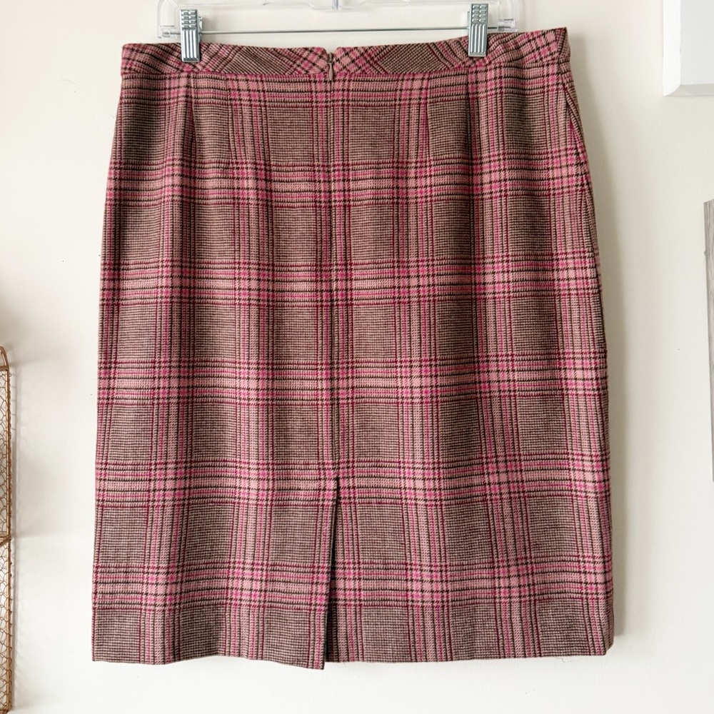 Talbots Wool Blend Glen Plaid Pencil Skirt Size 10 Classic Preppy Academia - Picture 5 of 15